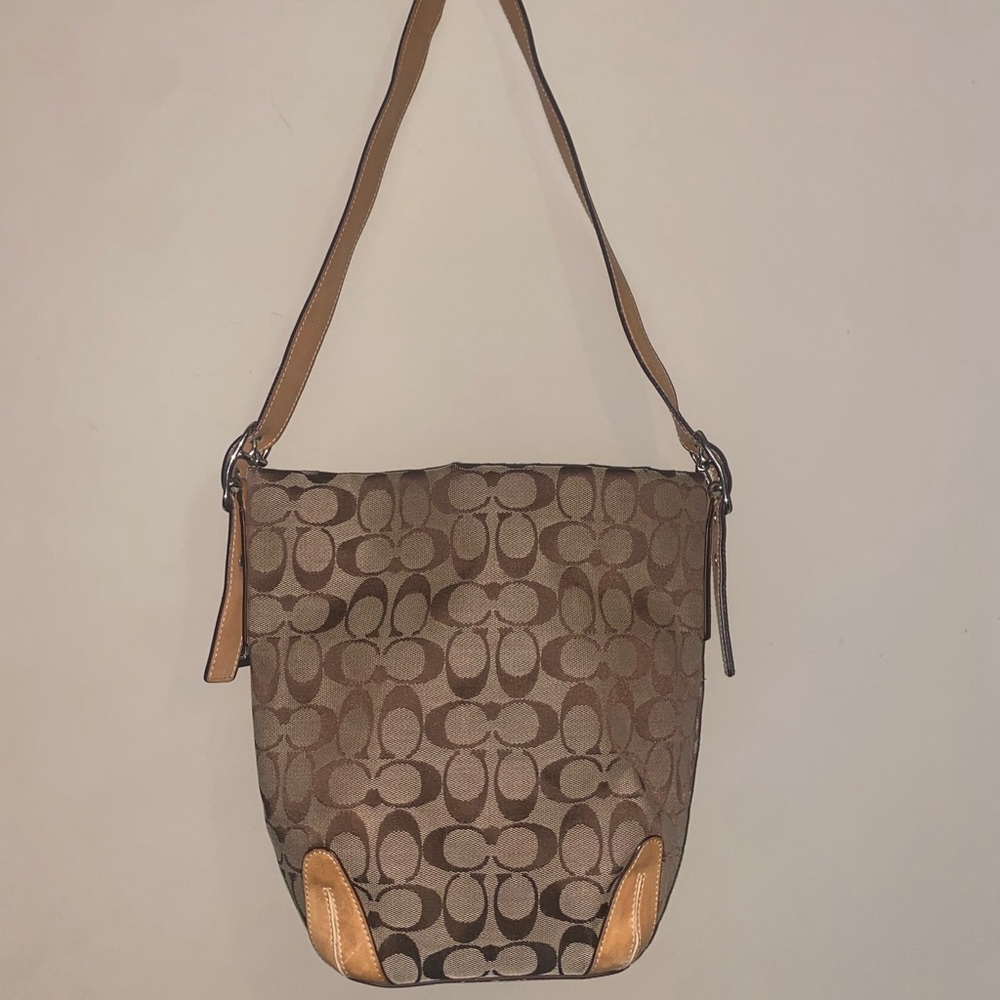 Brown Patterned Shoulder Bag